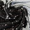 Сетка вышивка с пайетками двухсторонняя черно-белая | Textile Plaza