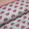 Сатин для постельного белья, крупные розовые сердечки на белом | Textile Plaza