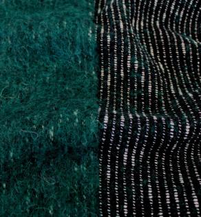 Пальтовая ткань двухсторонняя, зеленая/черная | Textile Plaza