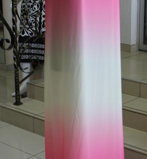Шифон, перехід кольору, рожевий | Textile Plaza