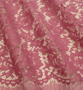 Гипюр VALENTINO цветочный узор розовый | Textile Plaza