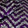 Сітка вишивка пайетками, срібло з фіолетовим | Textile Plaza