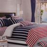 Сатин для постельного белья, красные/синие/белые полосы | Textile Plaza